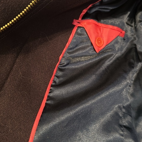 J Crew Italian Stadium Cloth 80% wool purple coat size XS - Picture 4 of 4